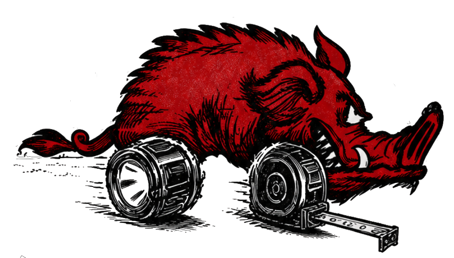 The Look to Cook hog mascot, a Cook Jeep family legacy